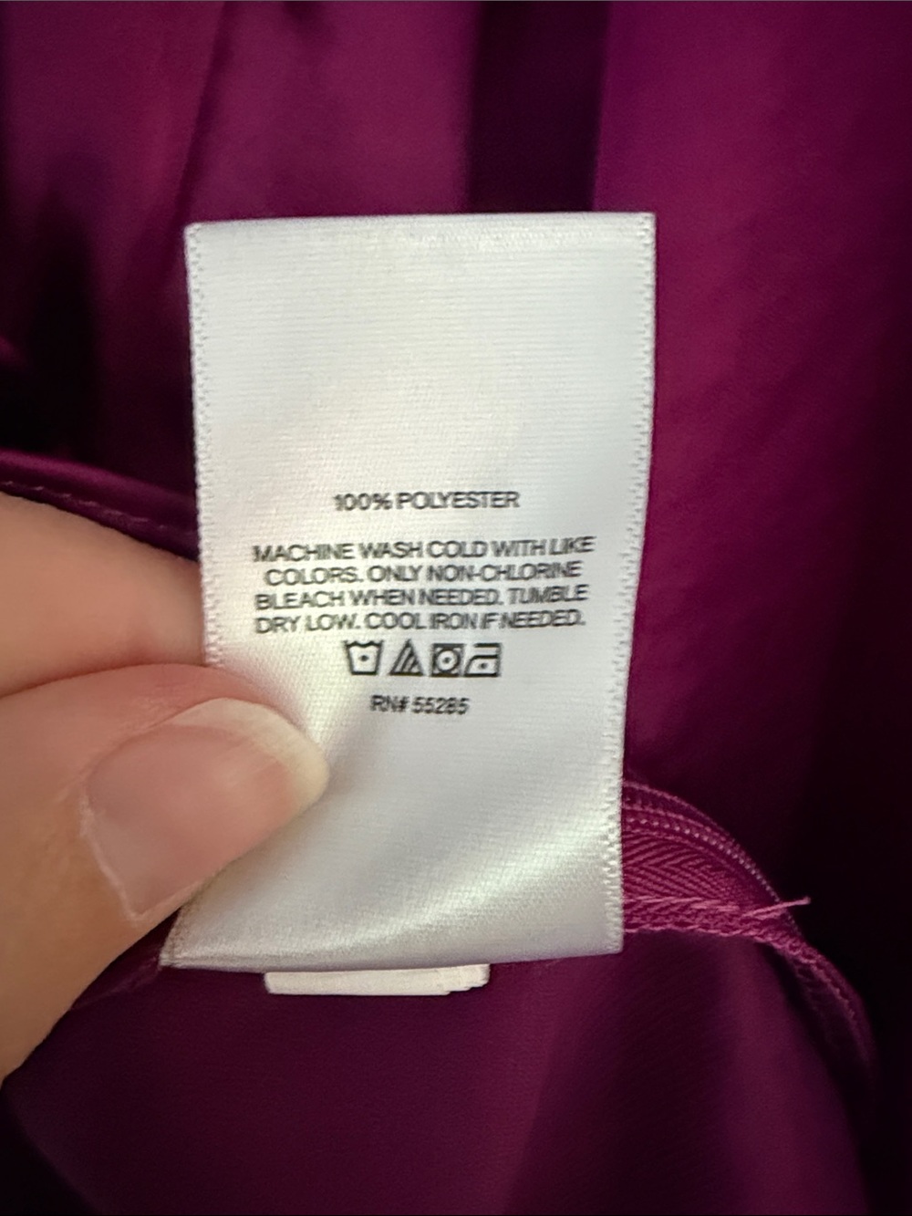 Express Magenta Satin Tie-Front Blouse - Picture 3 of 4